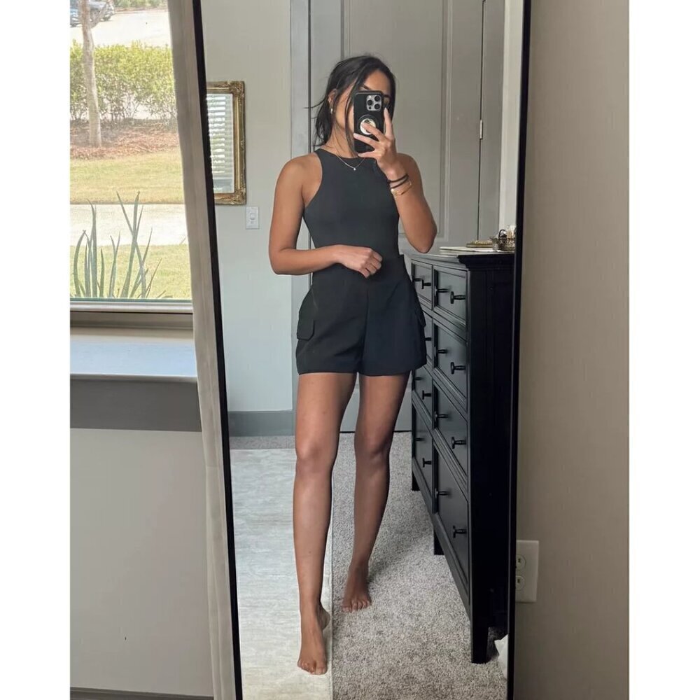 SKIMS Fits Everybody High Neck Bodysuit in Onyx Black Size XX-Small - Picture 13 of 16